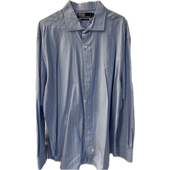 Polo Ralph Lauren Other - Polo by Ralph Lauren blue chambray stripe, size 17 1//2. 100% cotton.